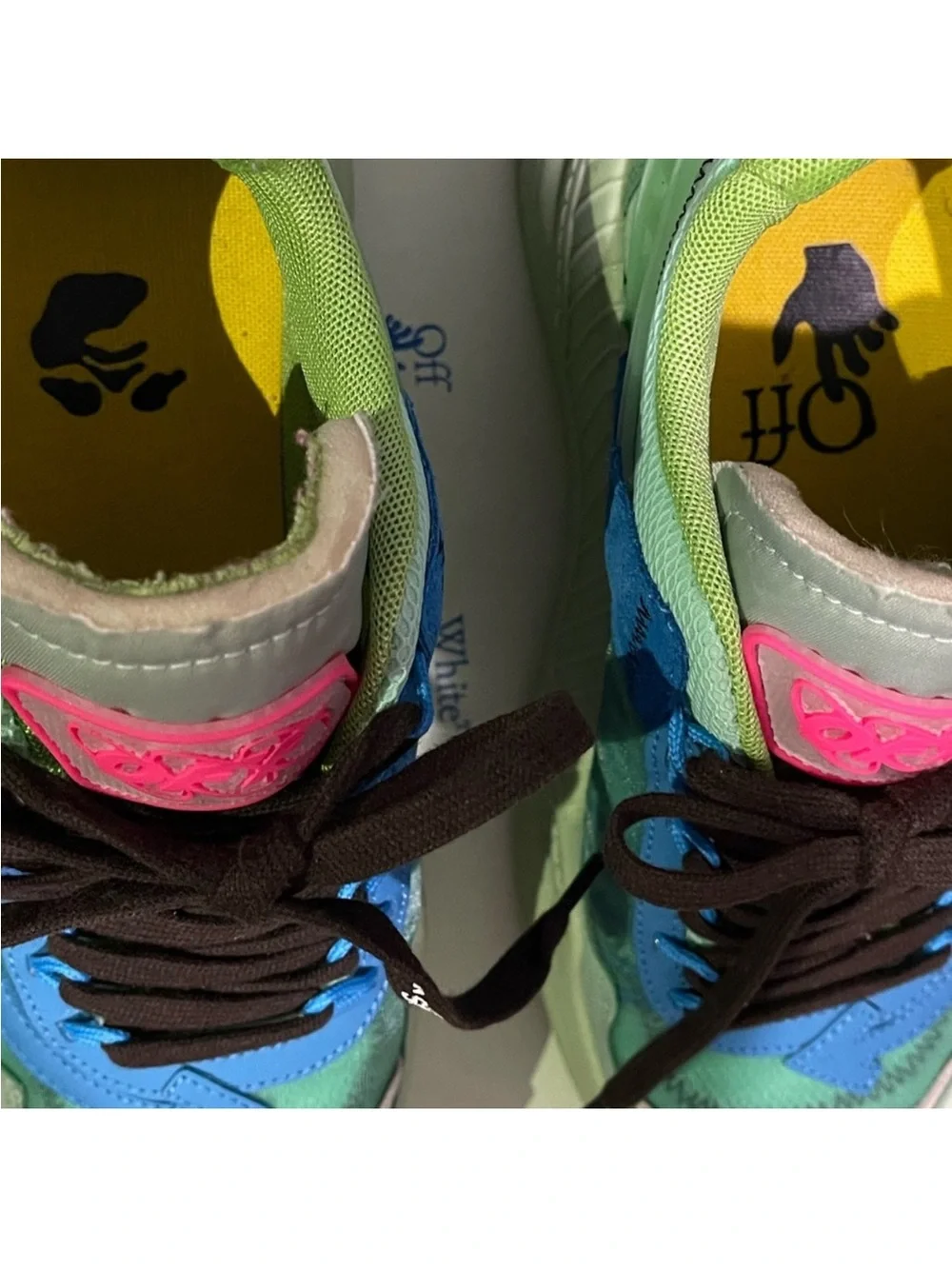 Off-White Multicolor Sneakers in Blue, Green & Pink